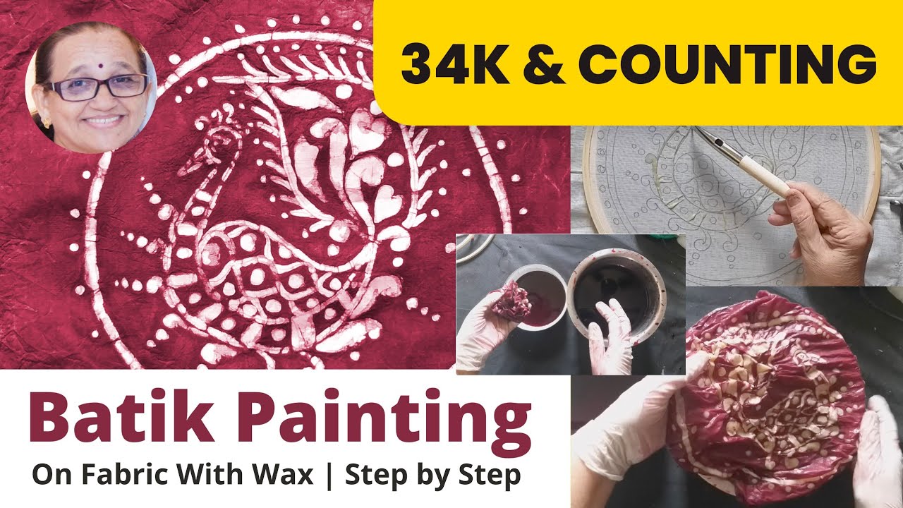 #learn #Batik Painting on Fabric with Wax | For Beginners | water resist painting | Vandana Rajan
