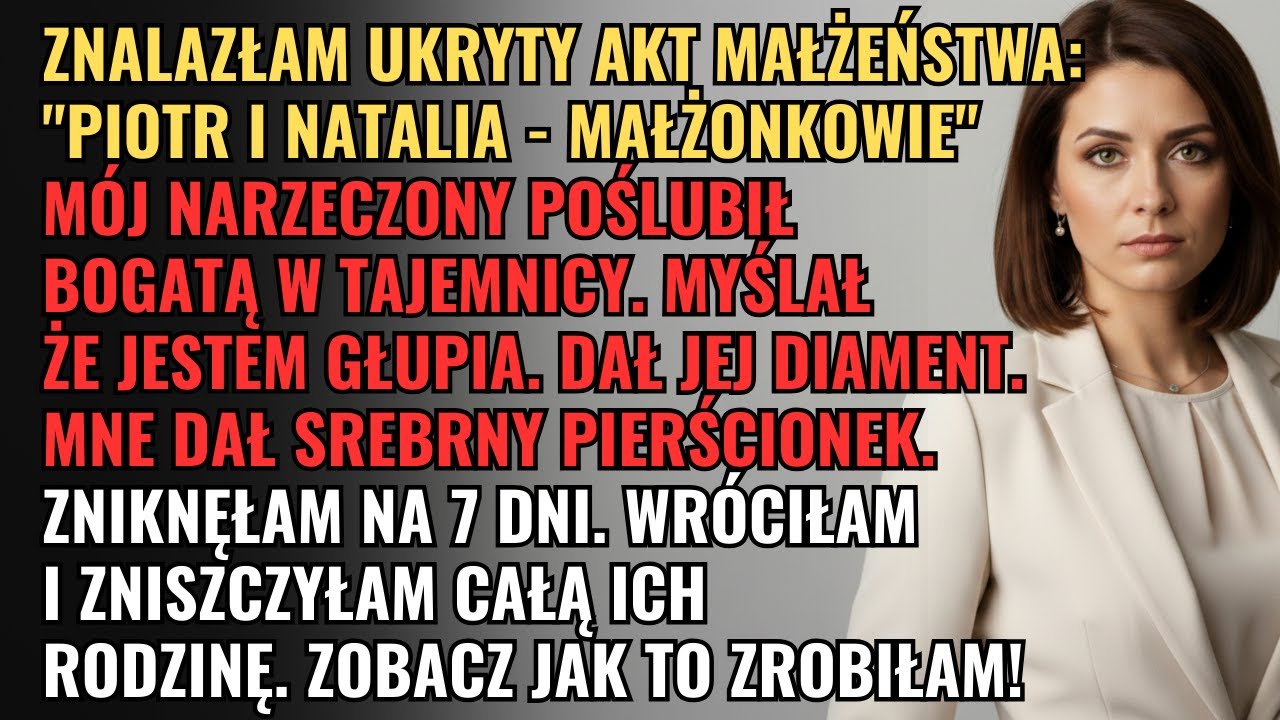 Mój Narzeczony Poślubił Bogatą w TAJEMNICY 💔  - Zniknęłam na 7 Dni i Wróciłam z ZEMSTĄ 😊