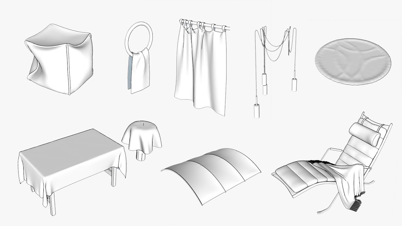 Sketchup - ClothWorks plugin - Sylumowanie tkanin | Zapowiedź kursu CG Wisdom
