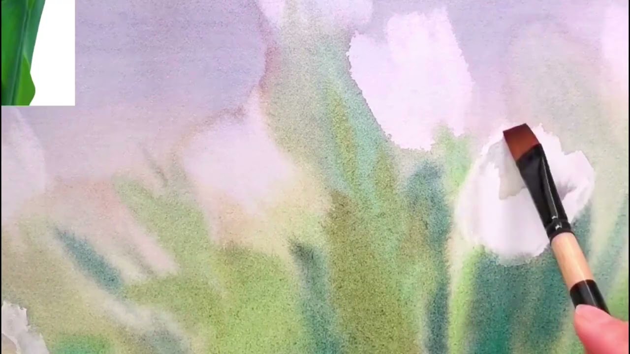 Watercolor Painting Process | Tulip Painting in Soft Colors