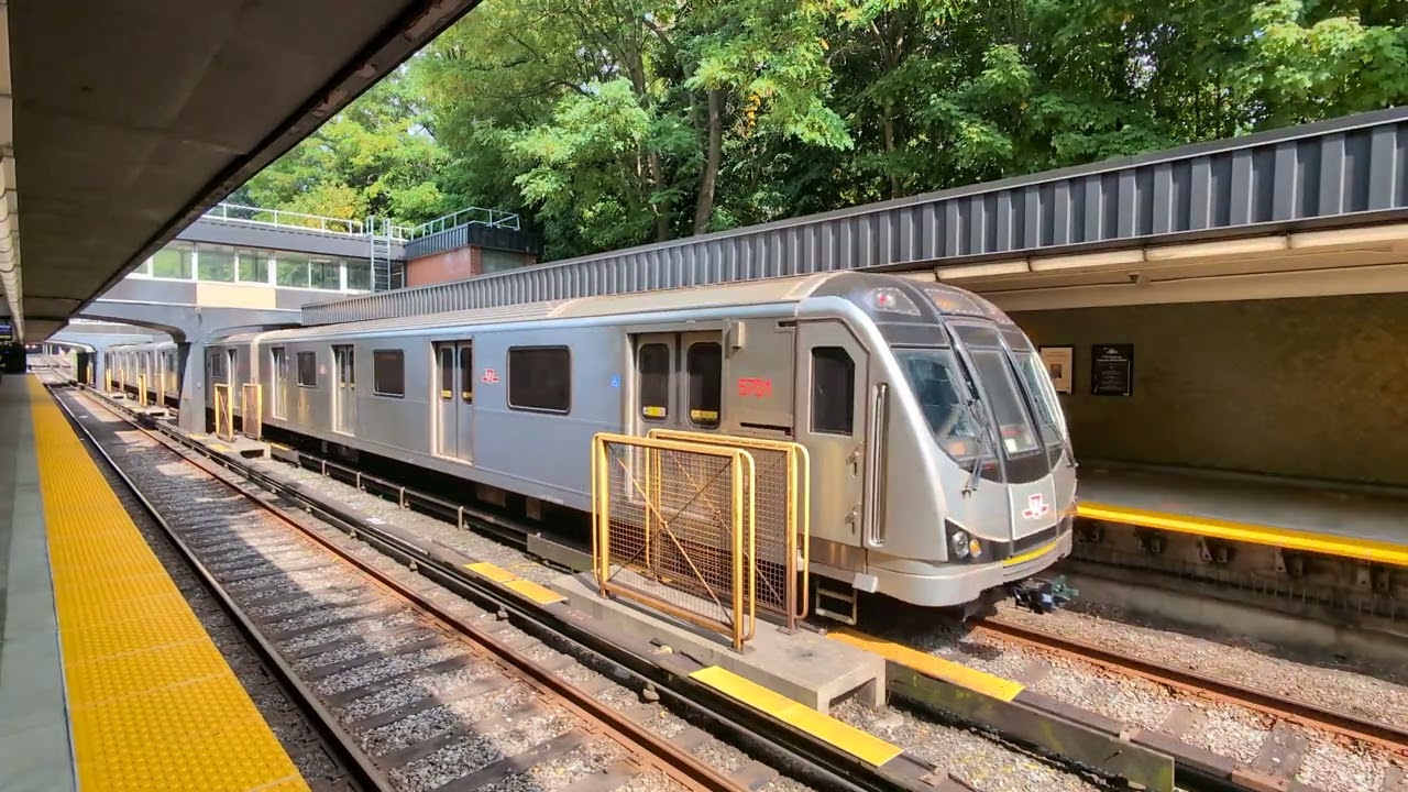 TTC Line 1 trains at Rosedale station.