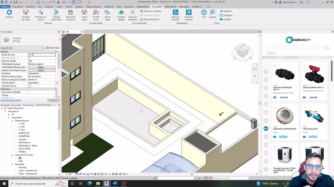 Aula 01 (Curso Piscinas) - Preparação do Template para curso de piscinas (com plug-in DarivaBIM)