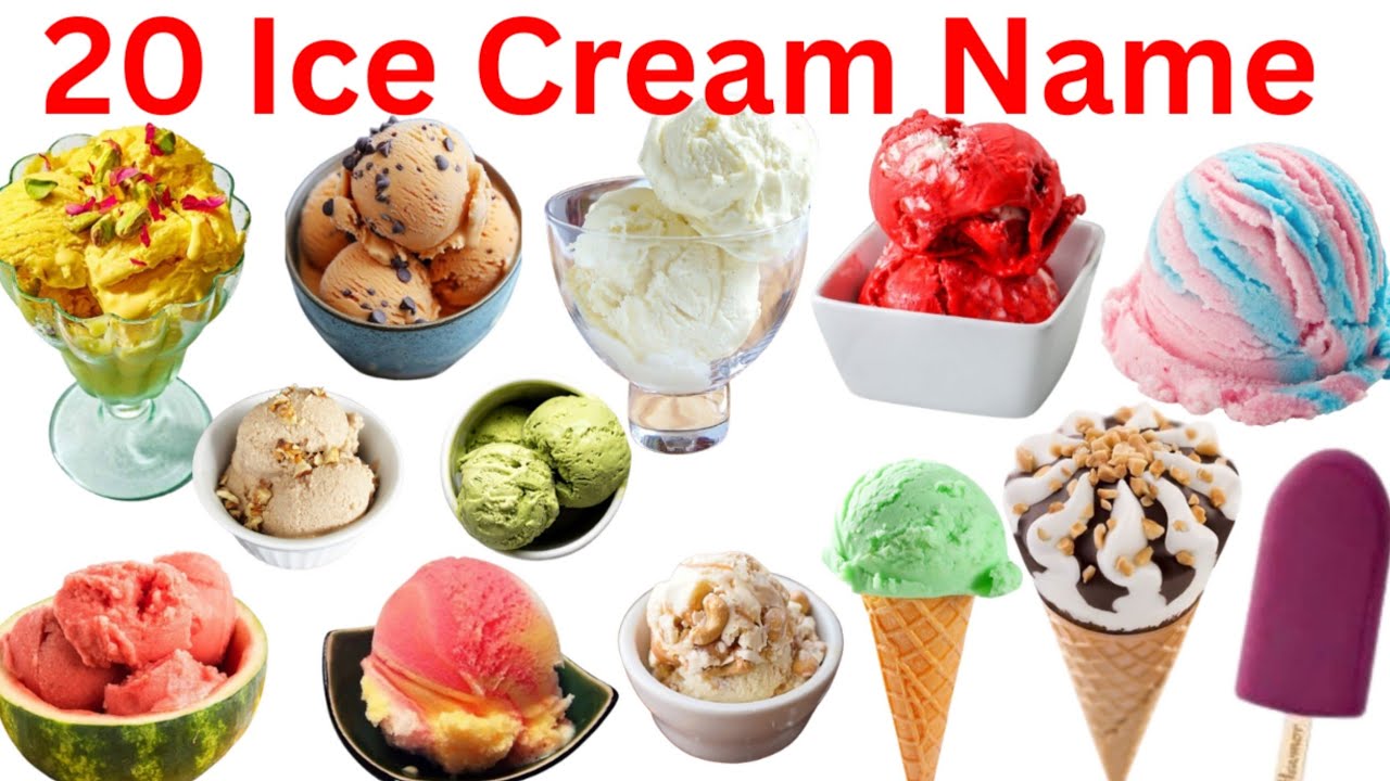 Ice Cream Name In English And Hindi |20 New Ice Cream Flavour Name For Kids |Kids Learning Ice Cream