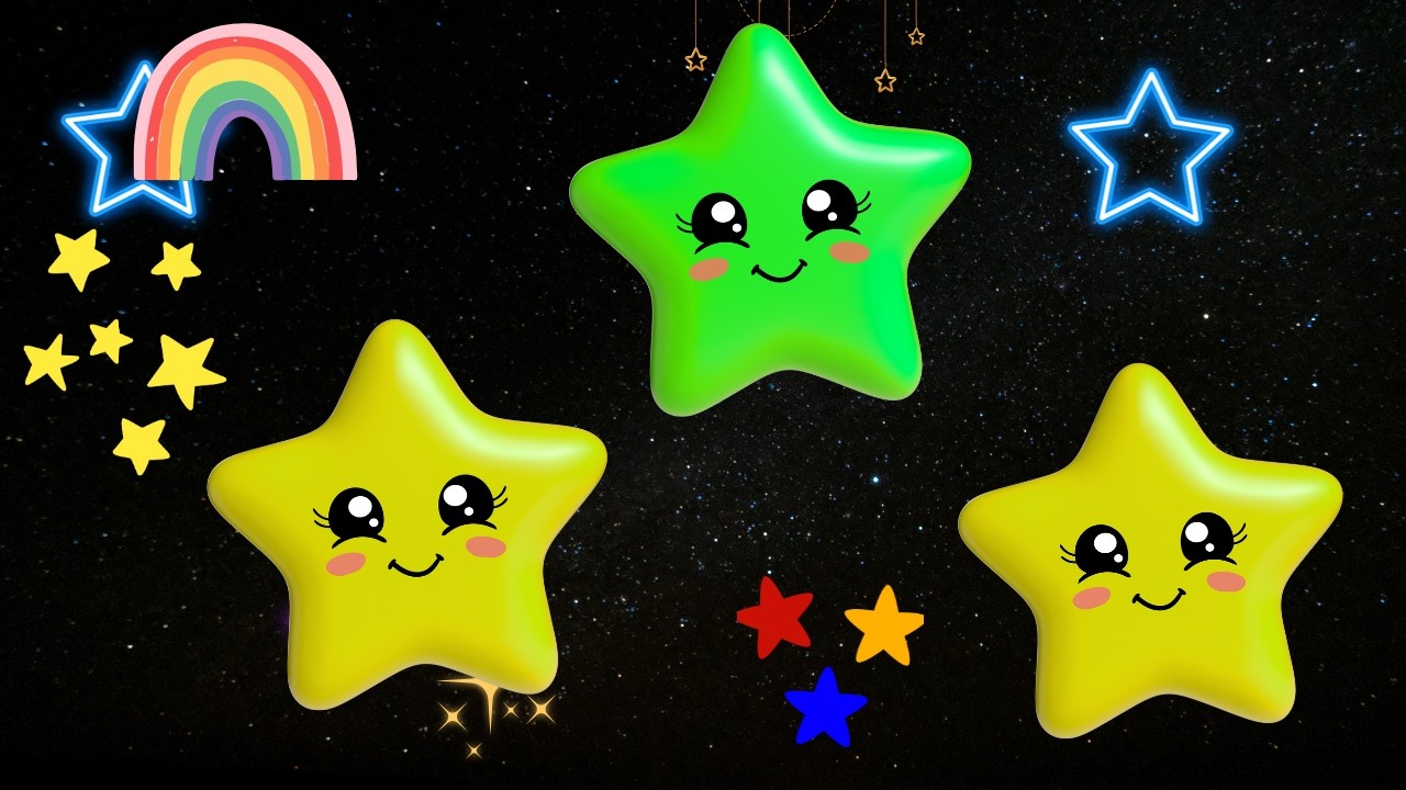 Twinkle Twinkle Little Star🌟Happy Kids Nursery Rhyme Song Sing Along Star Music Fun Show ✨