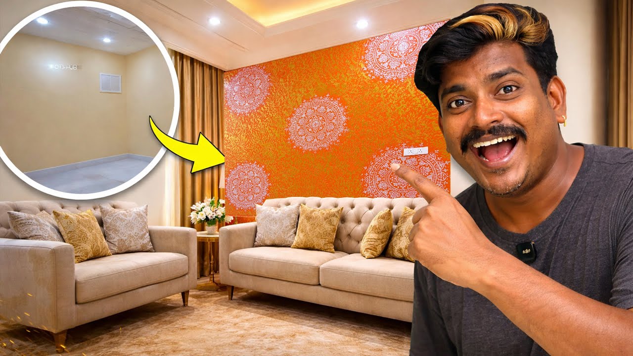 🏠Easy Living Room Wall Texture Design for Everyone🖌️