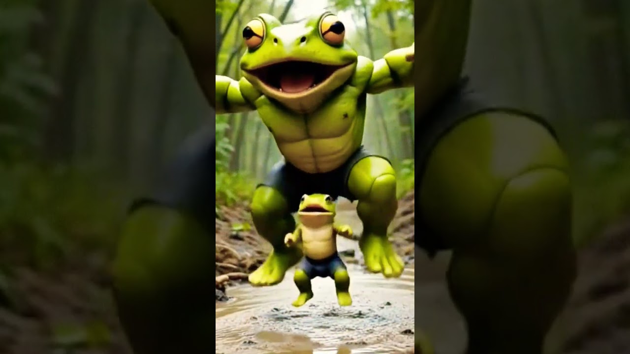 Baby Hulk vs Frog &ndash; Swamp Chaos Begins#SwampFight #FrogVsHulk #ComedyClash #shortsfeed