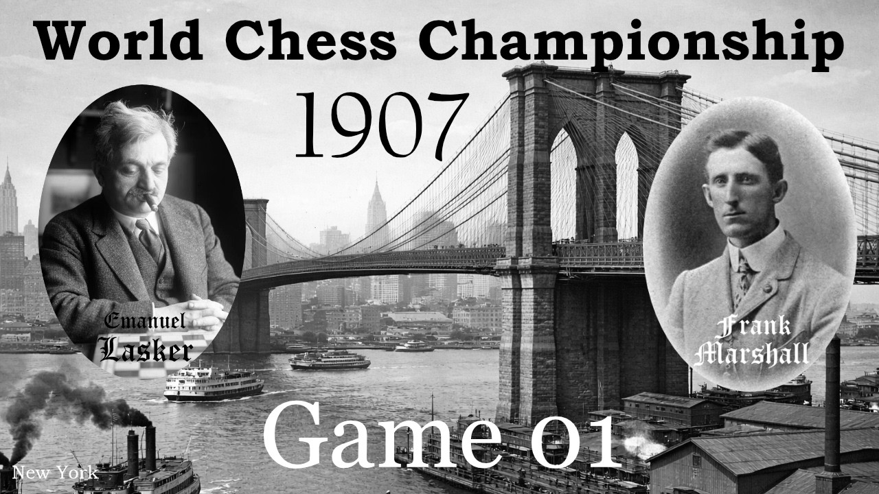 Chess WCC 1907 (USA) Marshall F. vs. Lasker E., Game 01, #chess  #Lasker #Marshall