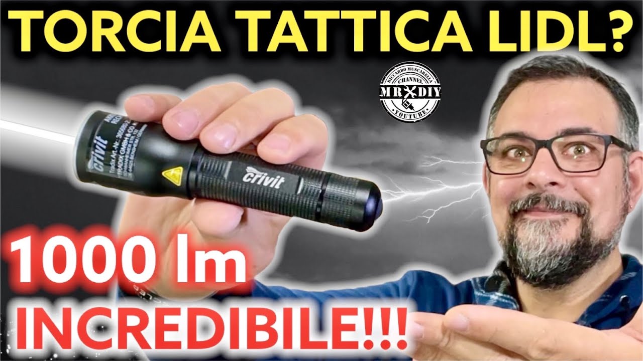 Incredibile. Torcia lidl 1000 lumen 150 metri 17.99&euro;. Torcia tattica? Crivit. Muscarella. Parkside