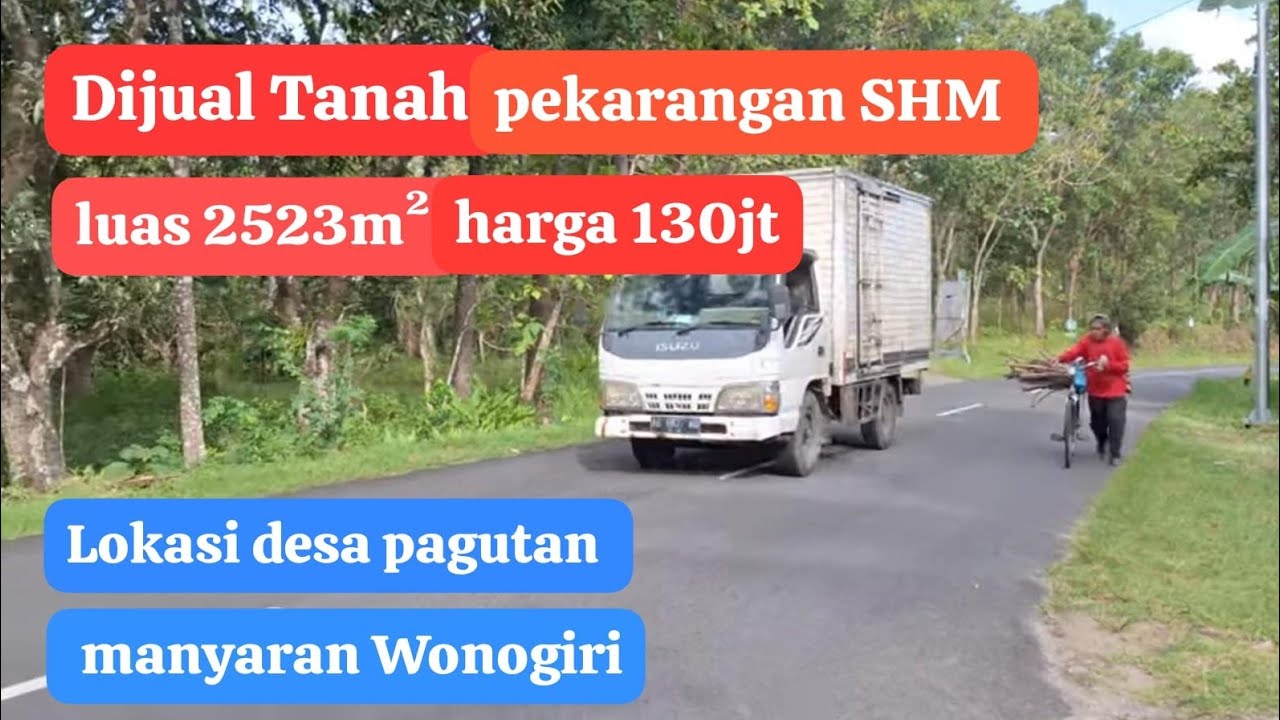 Dijual Tanah pekarangan Murah. SHM luas 2523m² harga 130jt. Lokasi Pagutan manyaran Wonogiri..