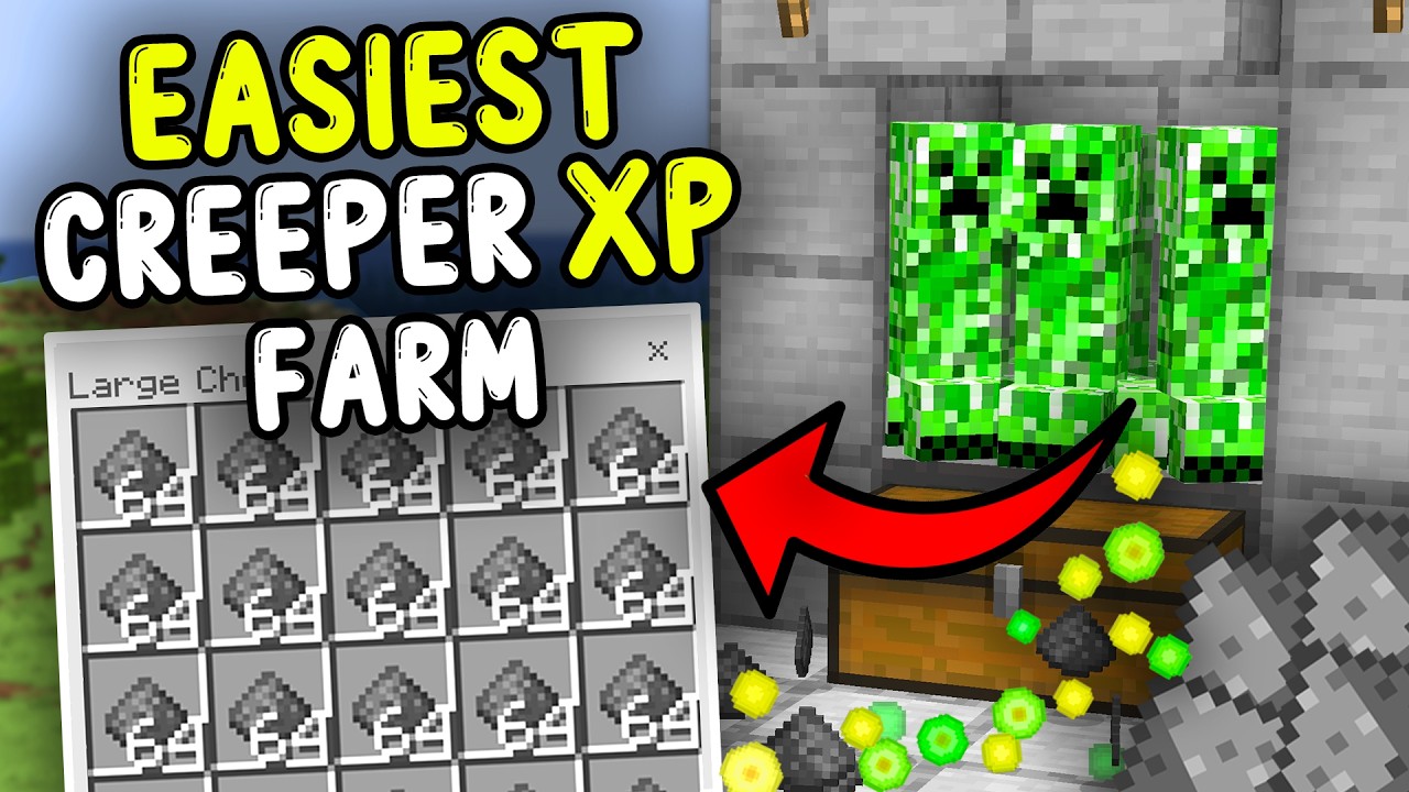 EASIEST CREEPER XP Farm Minecraft Bedrock 26.1/1.21+