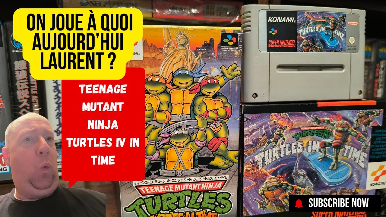 On joue à quoi aujourd'hui Laurent ? à Teenage mutant ninja turtles IV sur la Super Nintendo