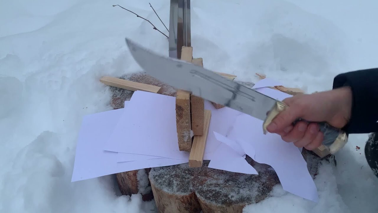 Нож крокодила Данди. Небольшой тест ножа. Обзор ножа Данди!