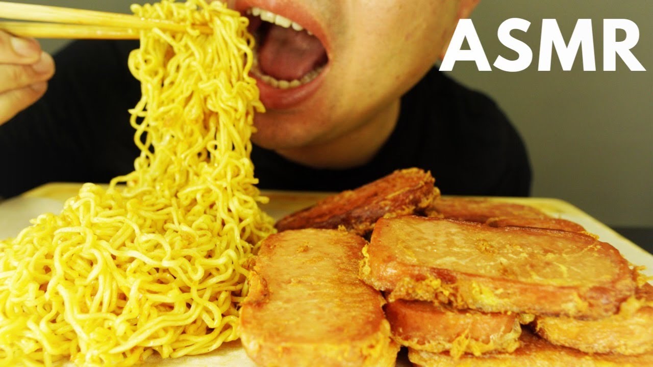 ASMR MUKBANG SPICY INDOMIE MI GORENG & CHEESY SPAM (No Talking) EATING SOUND | ASMR JonOnTable