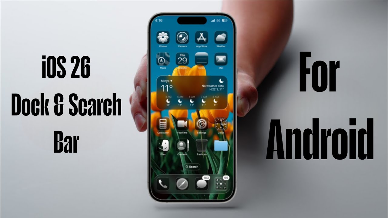 iOS 26 Style on Android 🔥iPhone Dock & Search Bar (Full Guide)