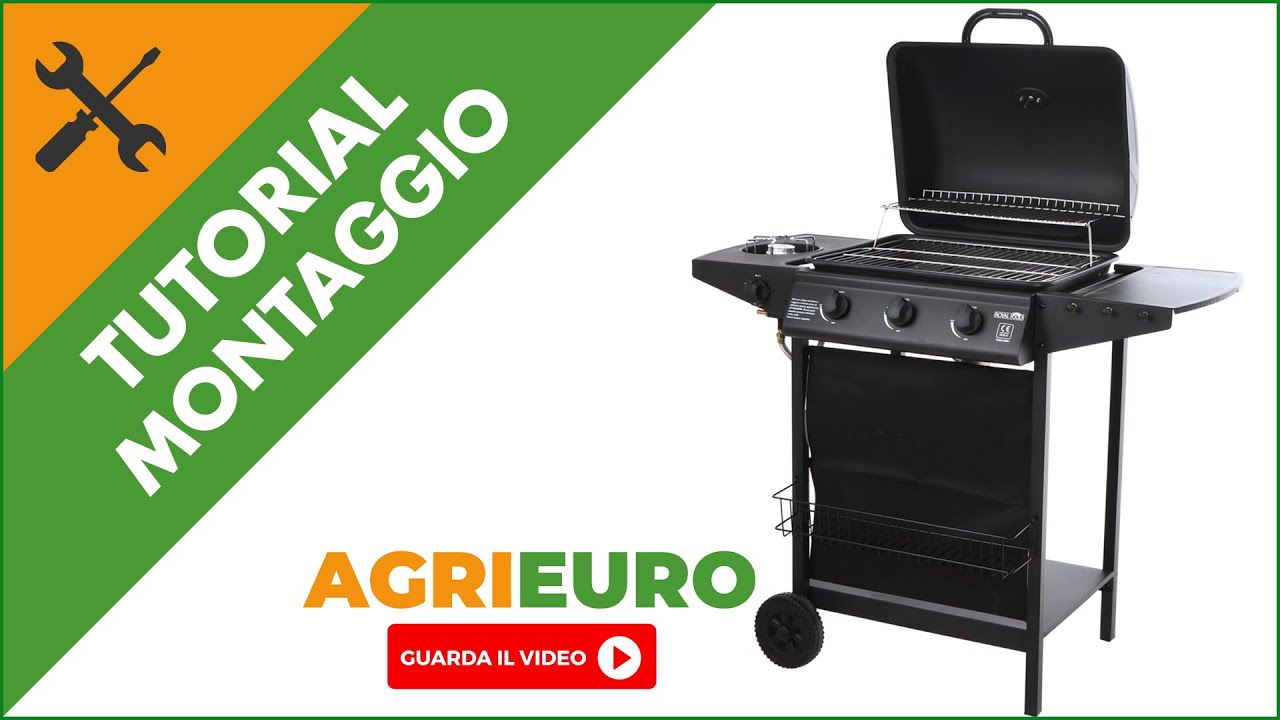 Barbecue a gas Royal Food RF-GB BPC 3+1 - Griglia in acciaio inox da 48x37 cm: montaggio