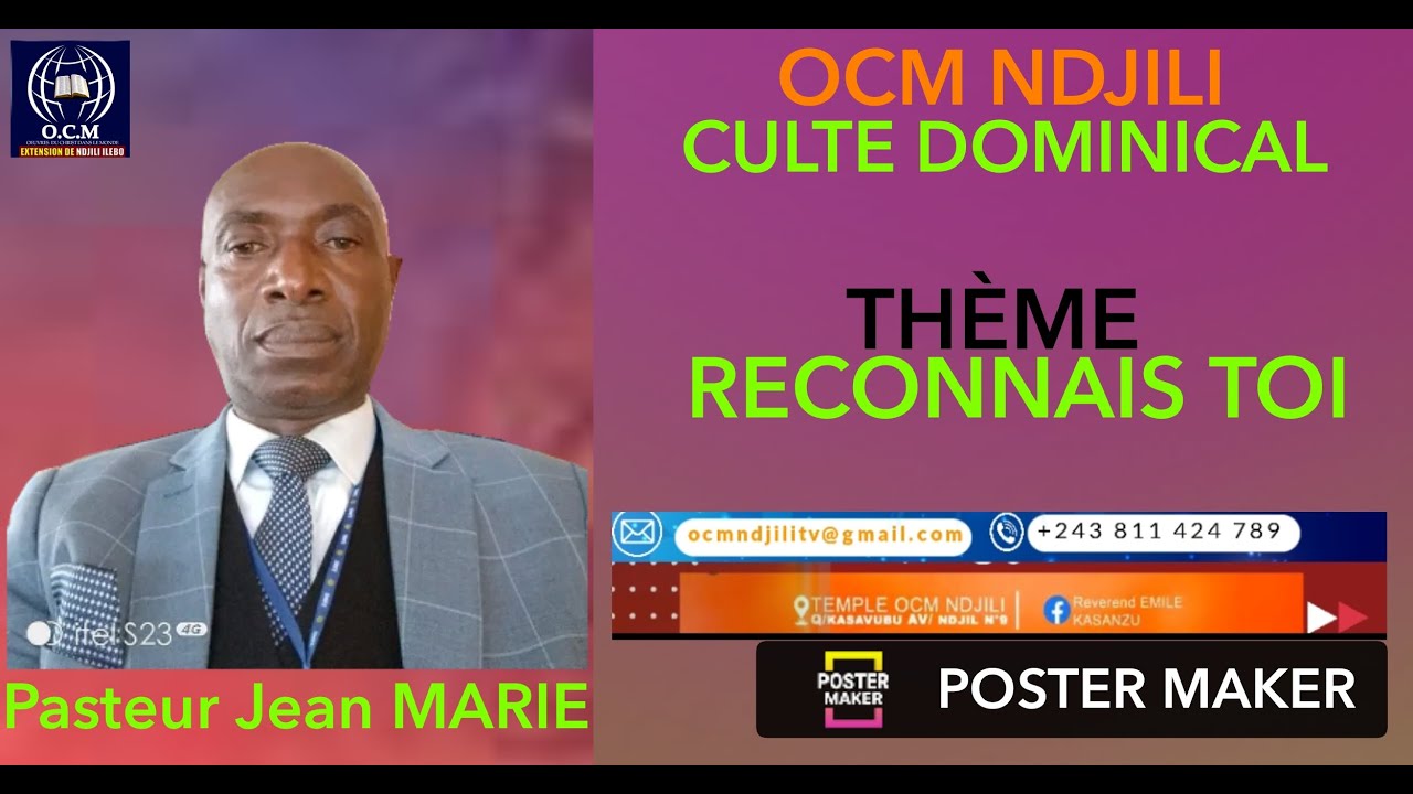 THEME: RECONNAIS-TOI AVEC LE REVEREND PASTEUR JEAN MARIE