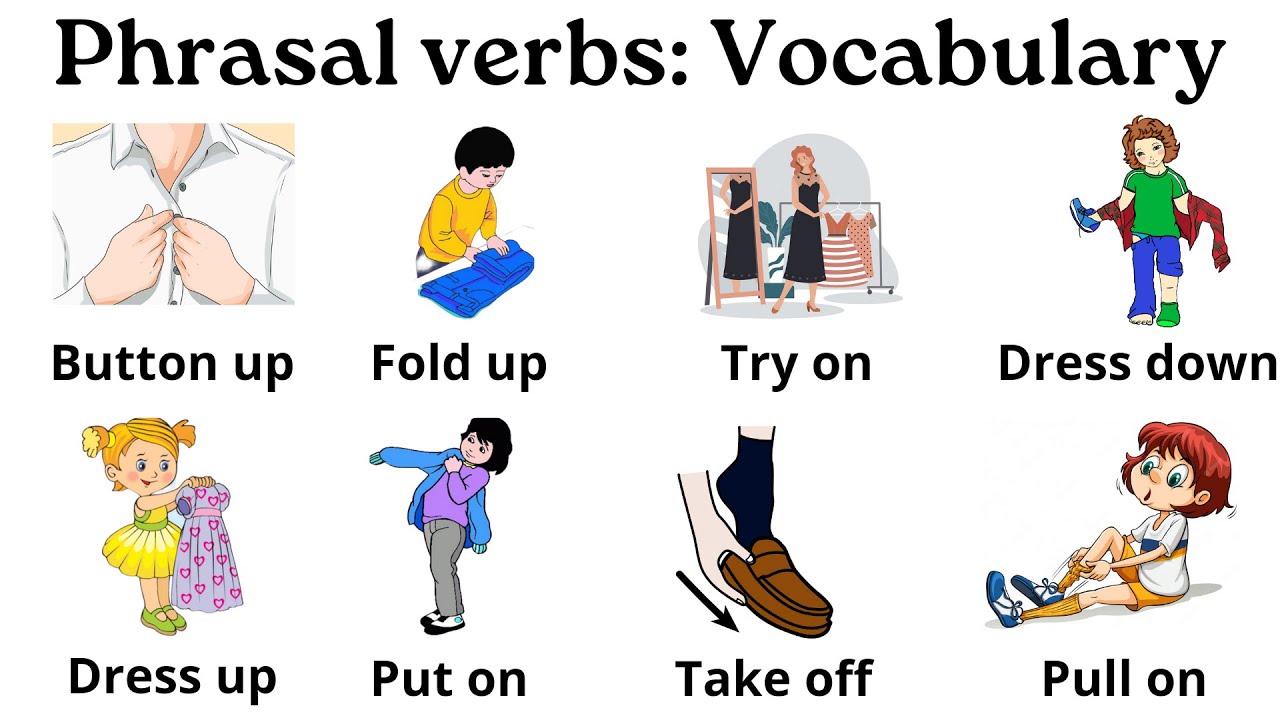 10+ Phrasal verbs about clothes | English vocabulary #phrasalverbs #learnenglish