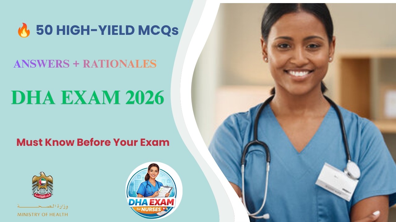 Latest DHA | MOH  Nursing 50 MCQs 2026  | Most Important Questions for DHA Exam Preparation