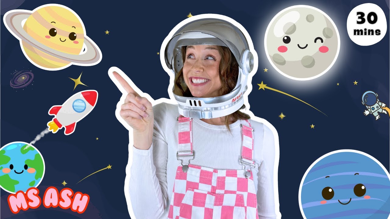Ms Ash Goes To Space | Toddler Learning Videos | Planets, Shapes, Patterns, ABC's, Counting, & More!