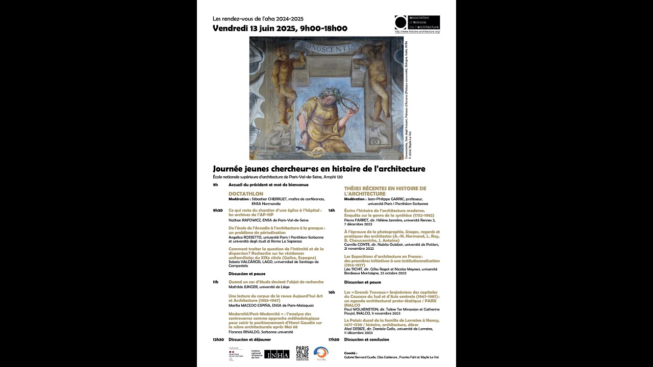 AHA - Thèses récentes, Journée jeunes chercheur es en histoire de l'architecture