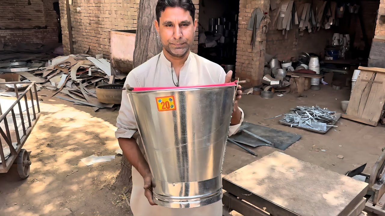 Traditional Galvanised Metal Bucket Making | No Welding, No Power Tools | Pakistani Tinsmith Skills