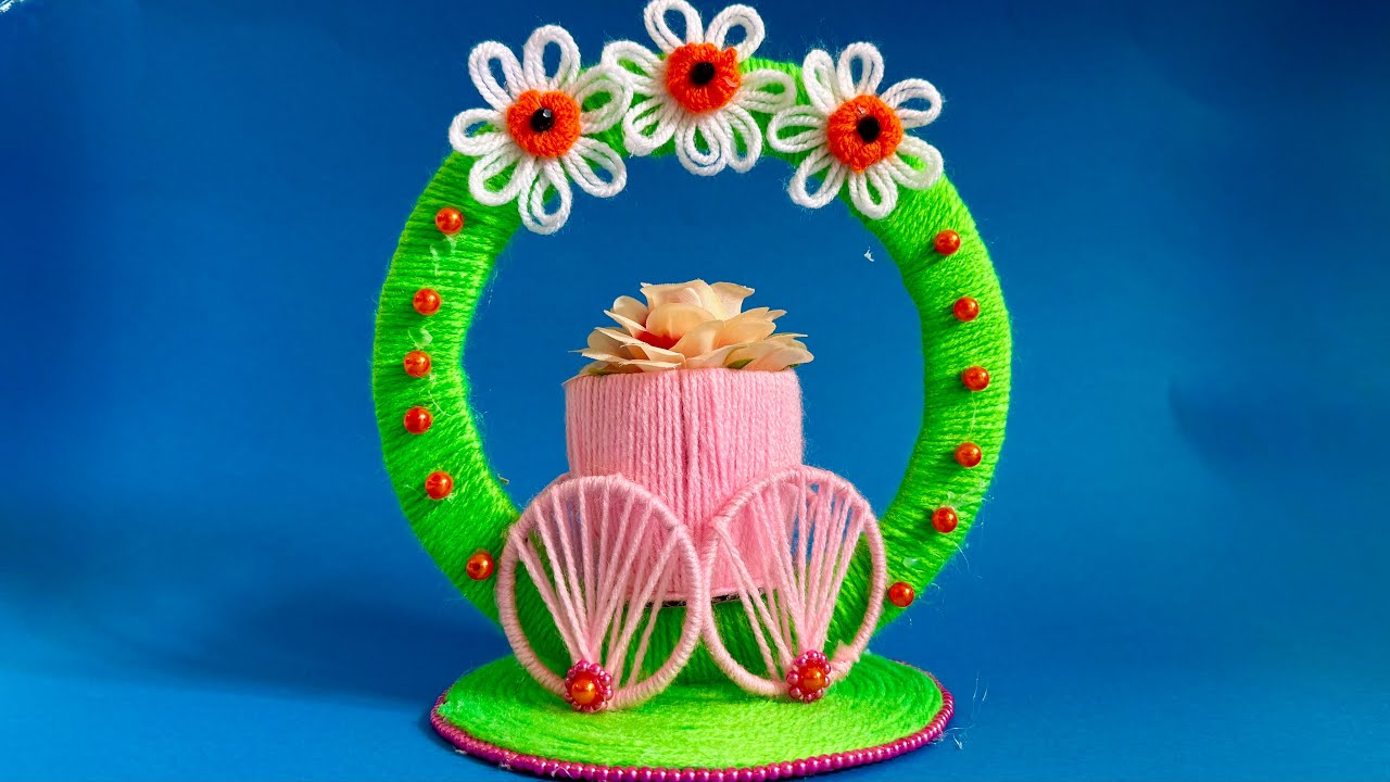 🌸 Easy DIY Fairy Yarn Carriage ✨🌺