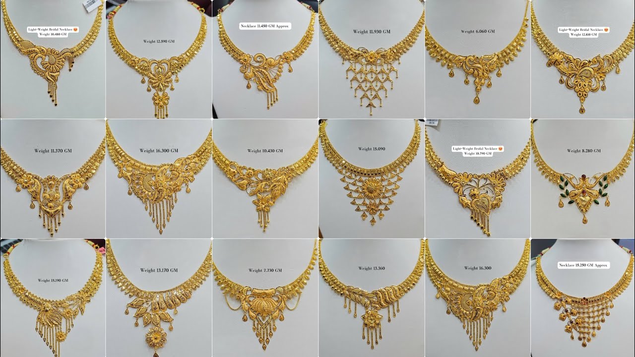 Gold necklace design with weight and price/Light weight gold necklace design pictures/sonar necklace