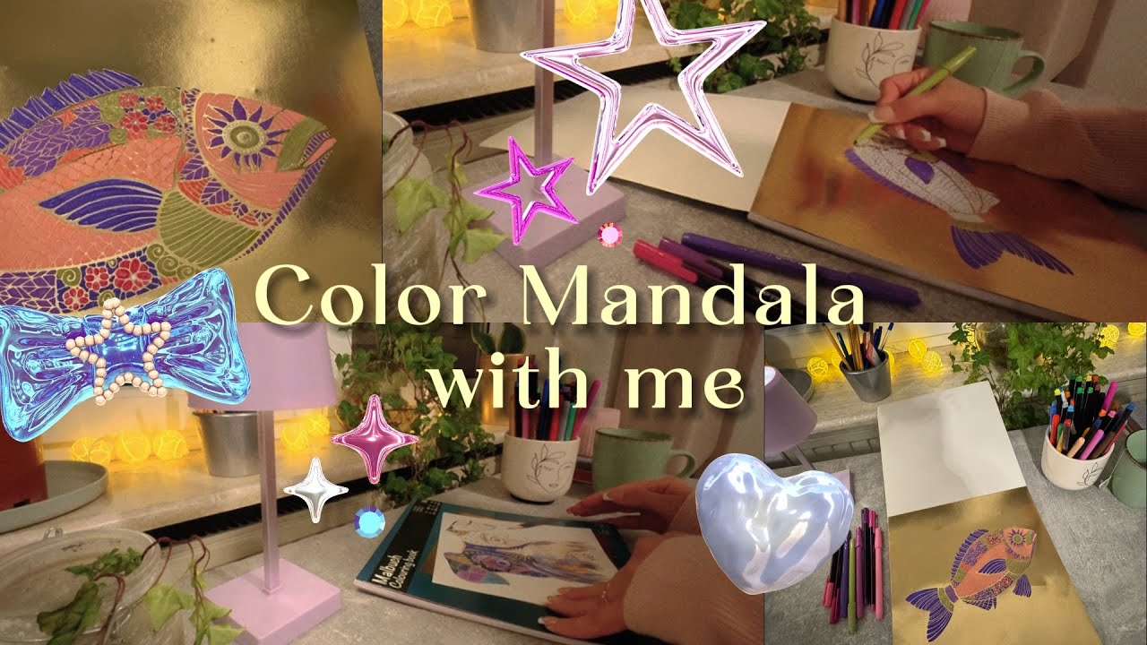 Color Mandala with me / relaxing / rain / calm لون معي ماندالا \هدوء 