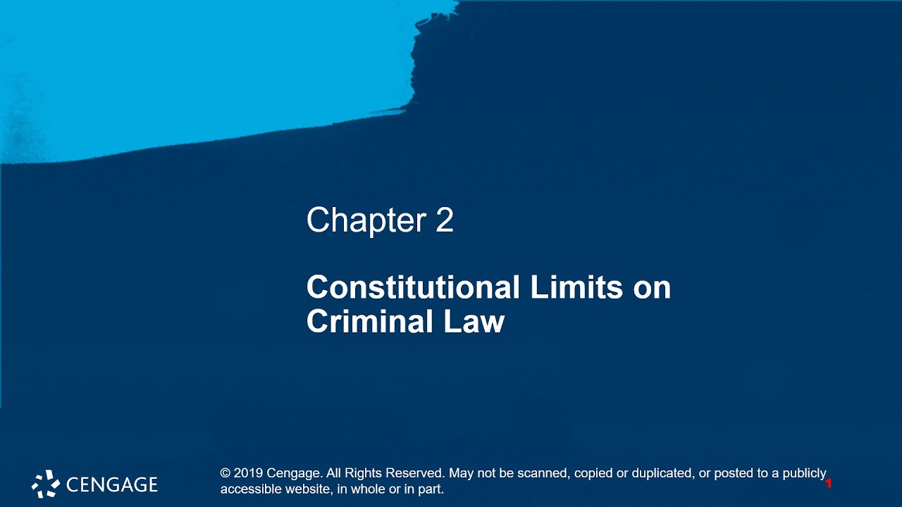 Chapter 02 Lecture on Constitutional Limits on Criminal Law