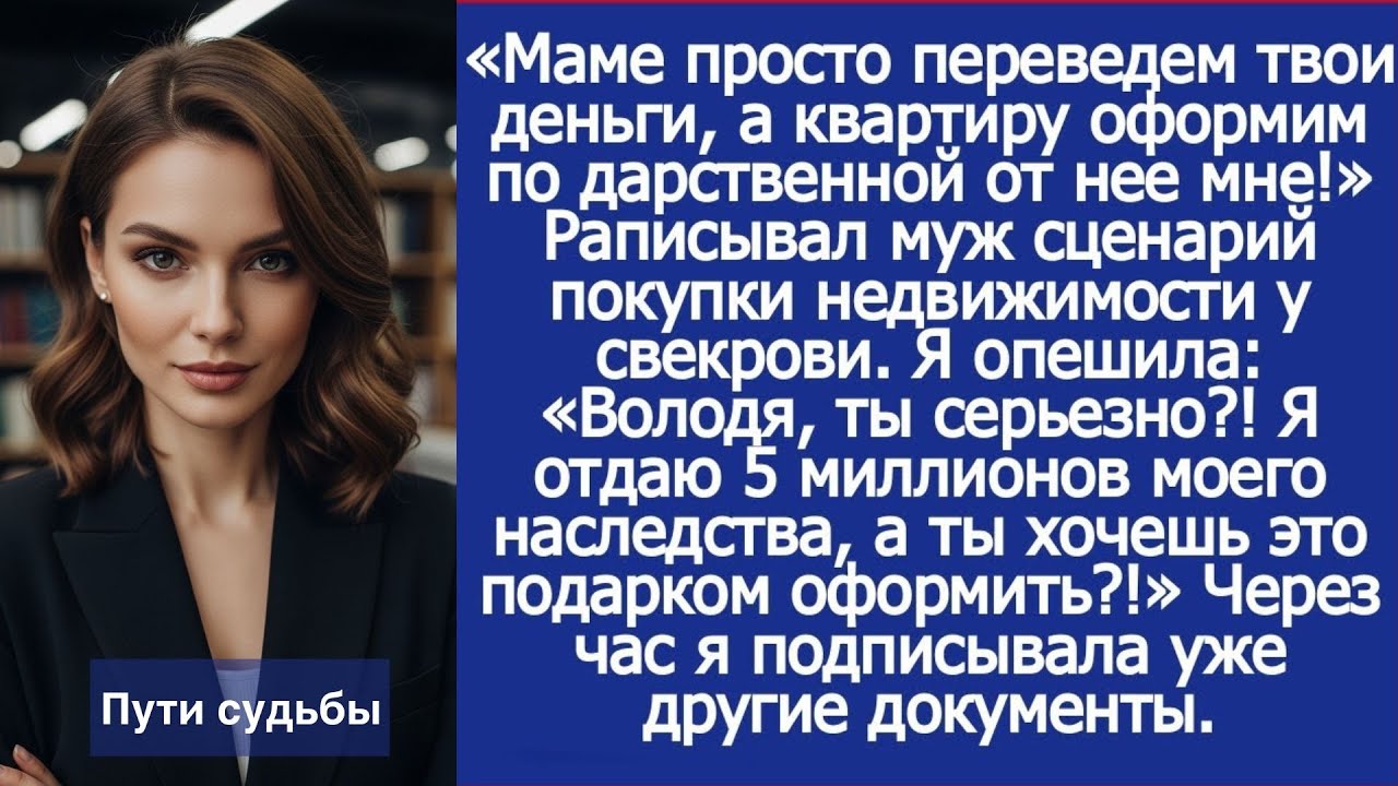 Мы просто переведем маме твои деньги, а квартиру оформим по дарственной от нее мне! Заявил муж