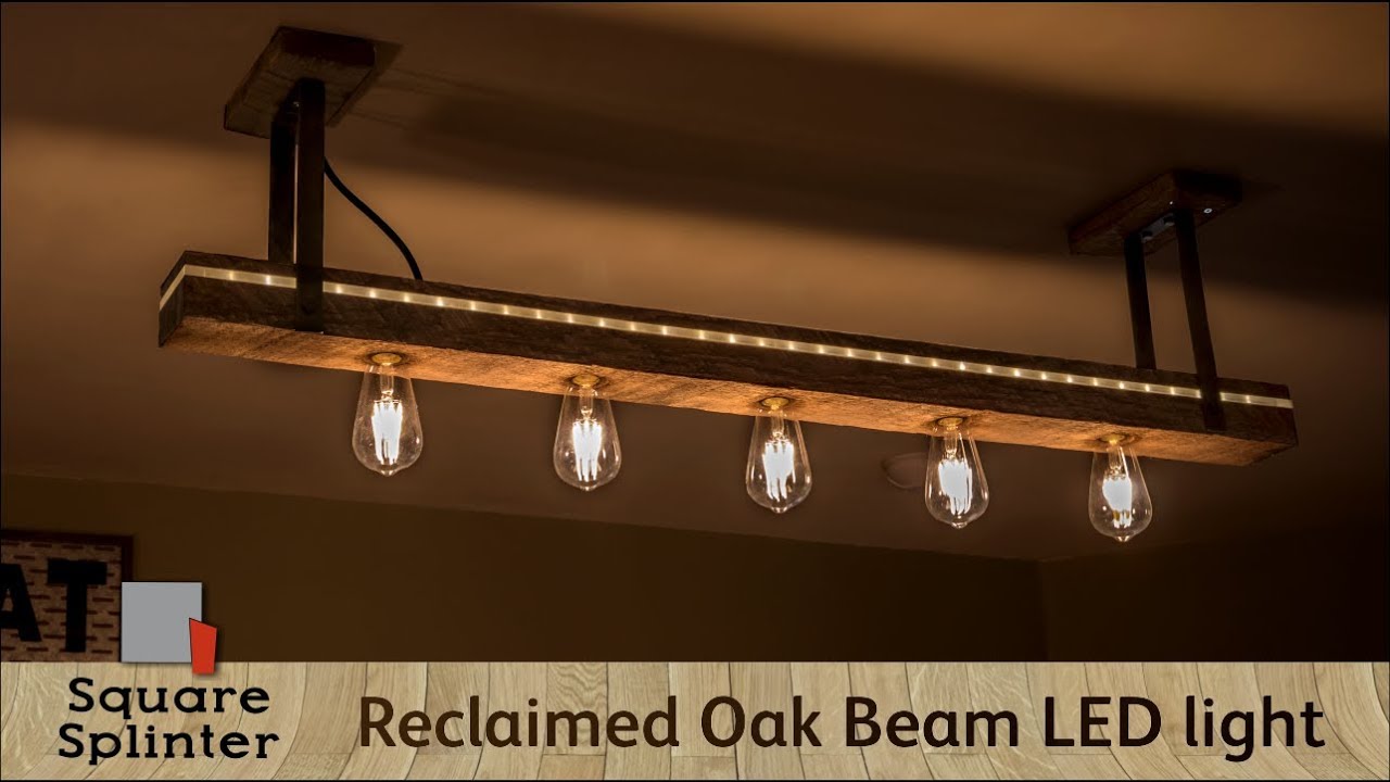 Rustic meets Modern | Reclaimed Oak Beam LED Light Fixture