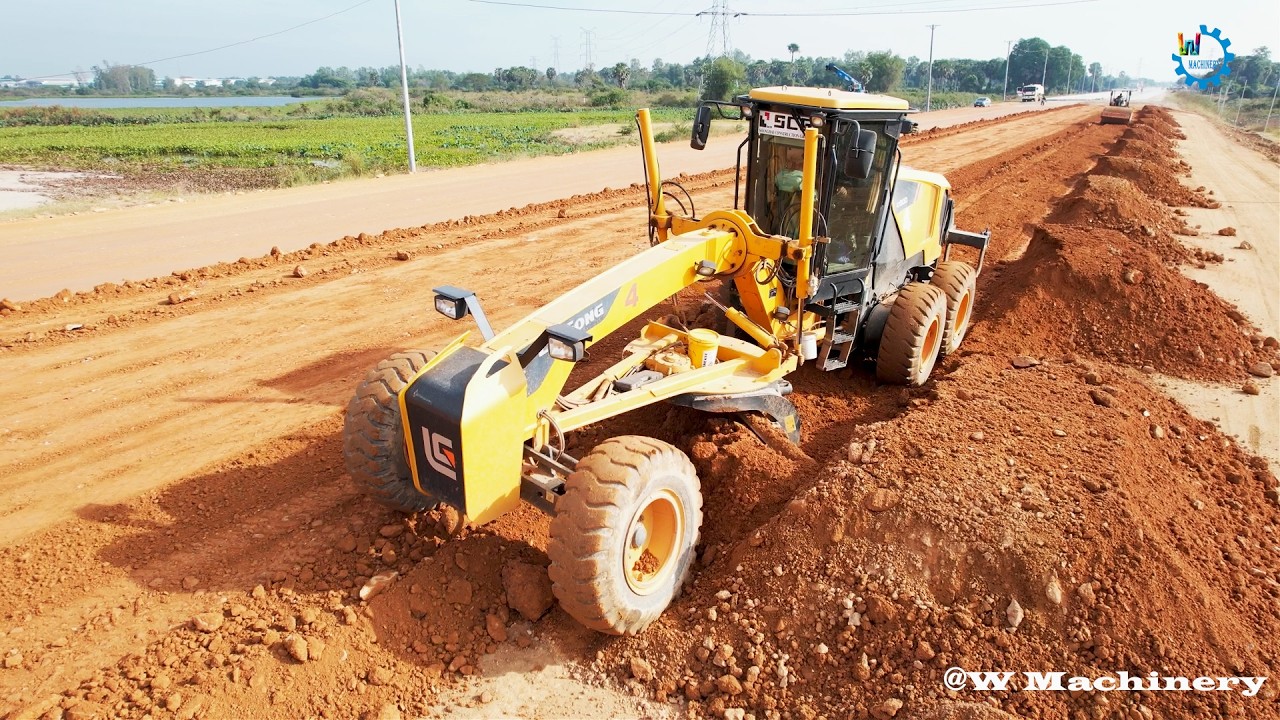 Nicely Activities LiuGong Grader Installing Foundation New Roads Operation Techniques Skills Worker