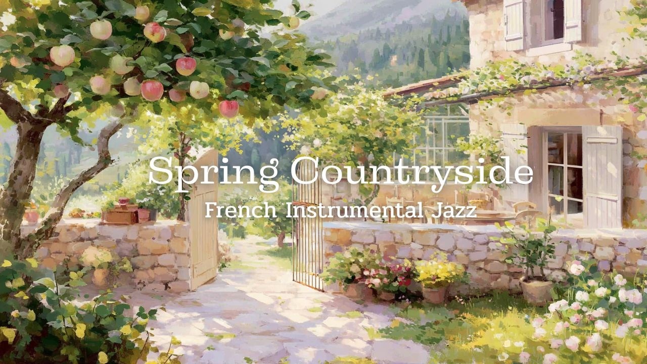 Spring French Instrumental Jazz 🌿 Countryside Café Music for Relaxation & Focus