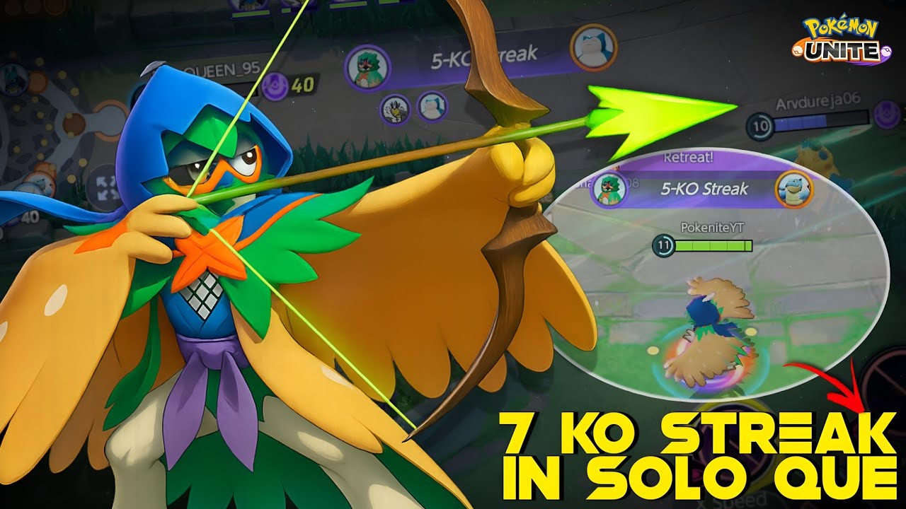 CAN DECIDUEYE CARRY SOLO QUEUE WITH 7 KO STREAK ??? 🤔 | POKEMON UNITE  