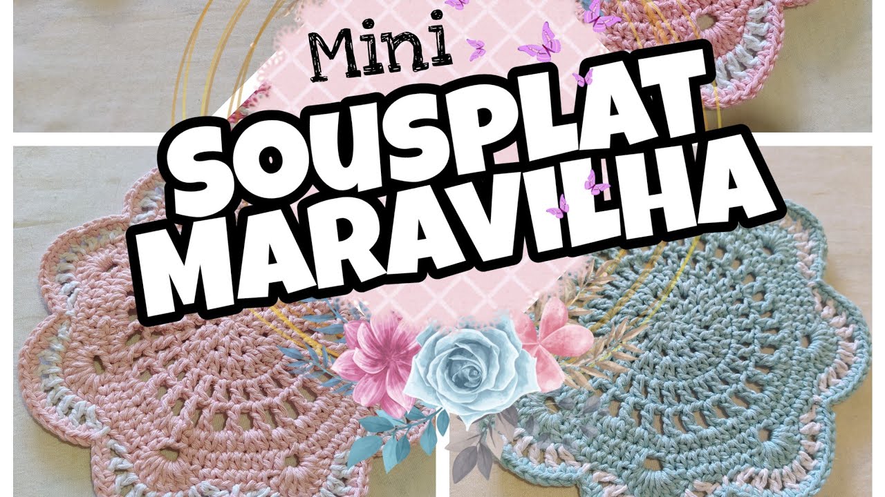 Mini Sousplat Maravilha Passo a Passo em Crochê | Claudinha Crochê 🌷 #LucrandocomasSobras
