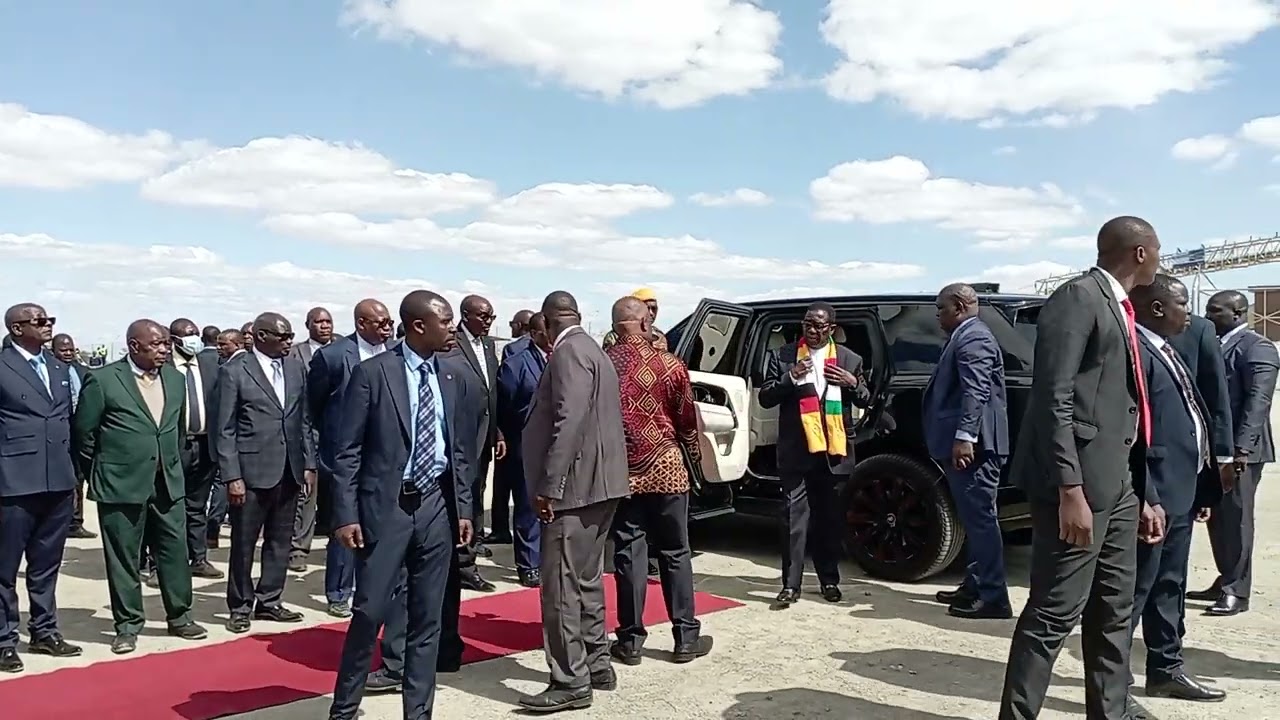 President  Mnangagwa arrives at Zimplats to officiate, commissioning the Smelter & 35MW Solar Plant