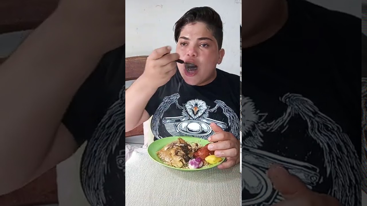 MUKBANG | LINGUIÇA TOSCANA FRITA, CABEÇA DE TAMBAQUI (PEIXE) COZIDA NO AZEITE D COCO, ARROZ E FEIJÃO