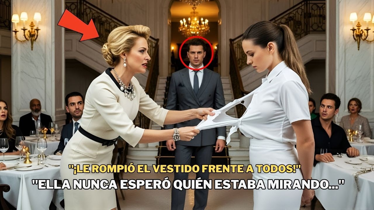 Mujer Cruel Rompe Su Vestido Creyendo Es Mesera—Pero Su Esposo Multimillonario