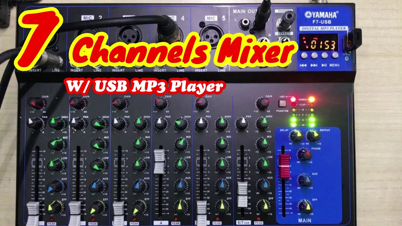 Yamaha 7 channel audio mixer with usb  unboxing and quick test
