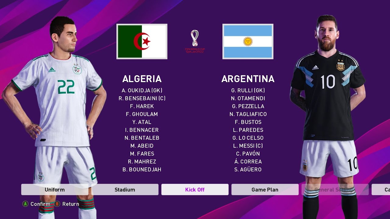 PES 2020 | FIFA World Cup Qatar 2022 | Algeria vs Argentina | Group Match