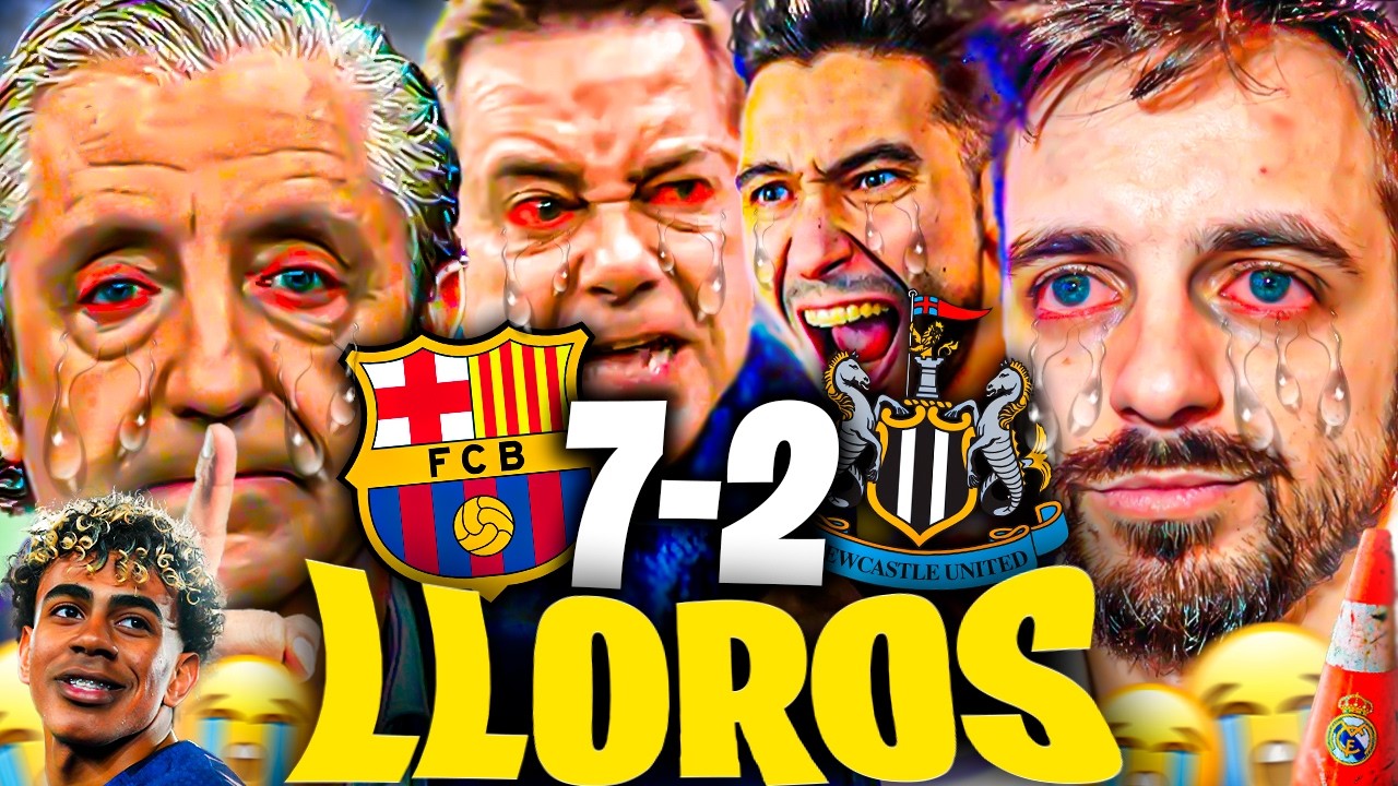 😂LOS MEJORES LLOROS MADRIDISTAS al FC BARCELONA 7-2 NEWCASTLE - Los Futbolitos, JKCLife, Ubietoo...