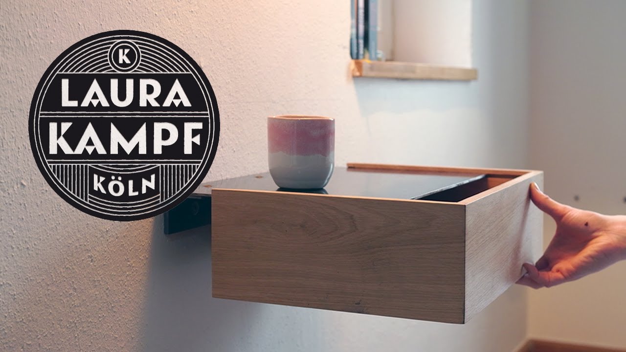Freefloating Nightstand (Oak and Steel)