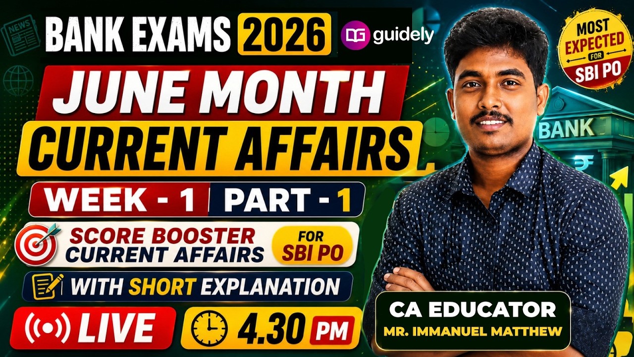 Banking Current Affairs 2026 in Tamil Live | June Week 1 Part 1 | Immanuel Matthew Sir #currentaf...