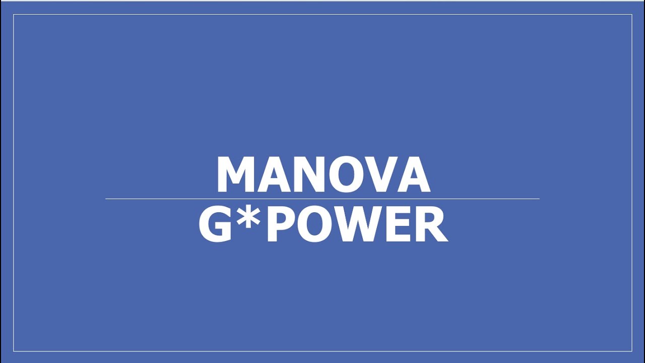 G*Power MANOVA