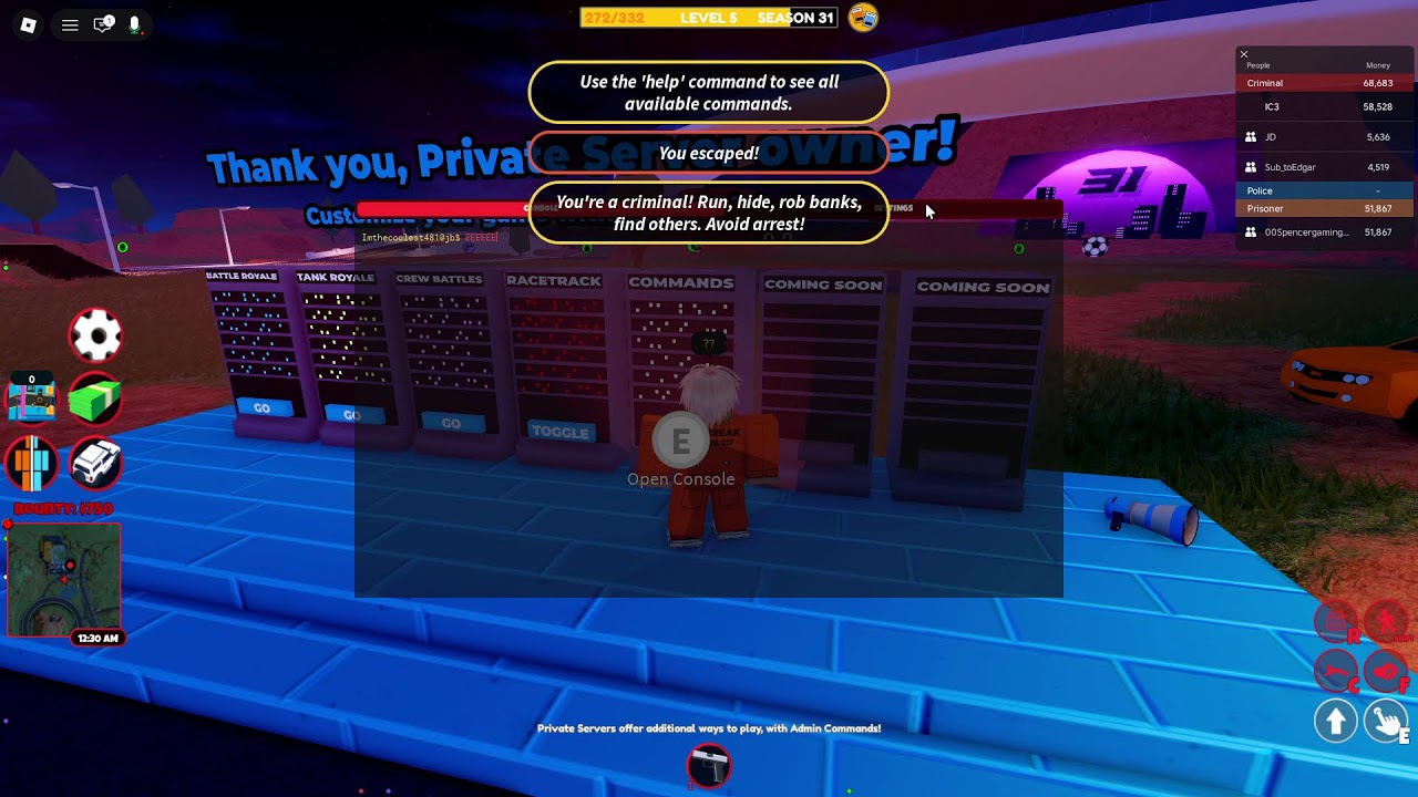 CUSTOM RACE TRACK IN JAILBREAK LIVE!