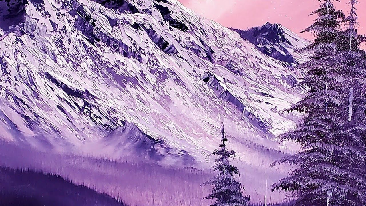 Easy Beginner Bob Ross Landscape wet on wet painting - Happy Trees Art by Bram CRI