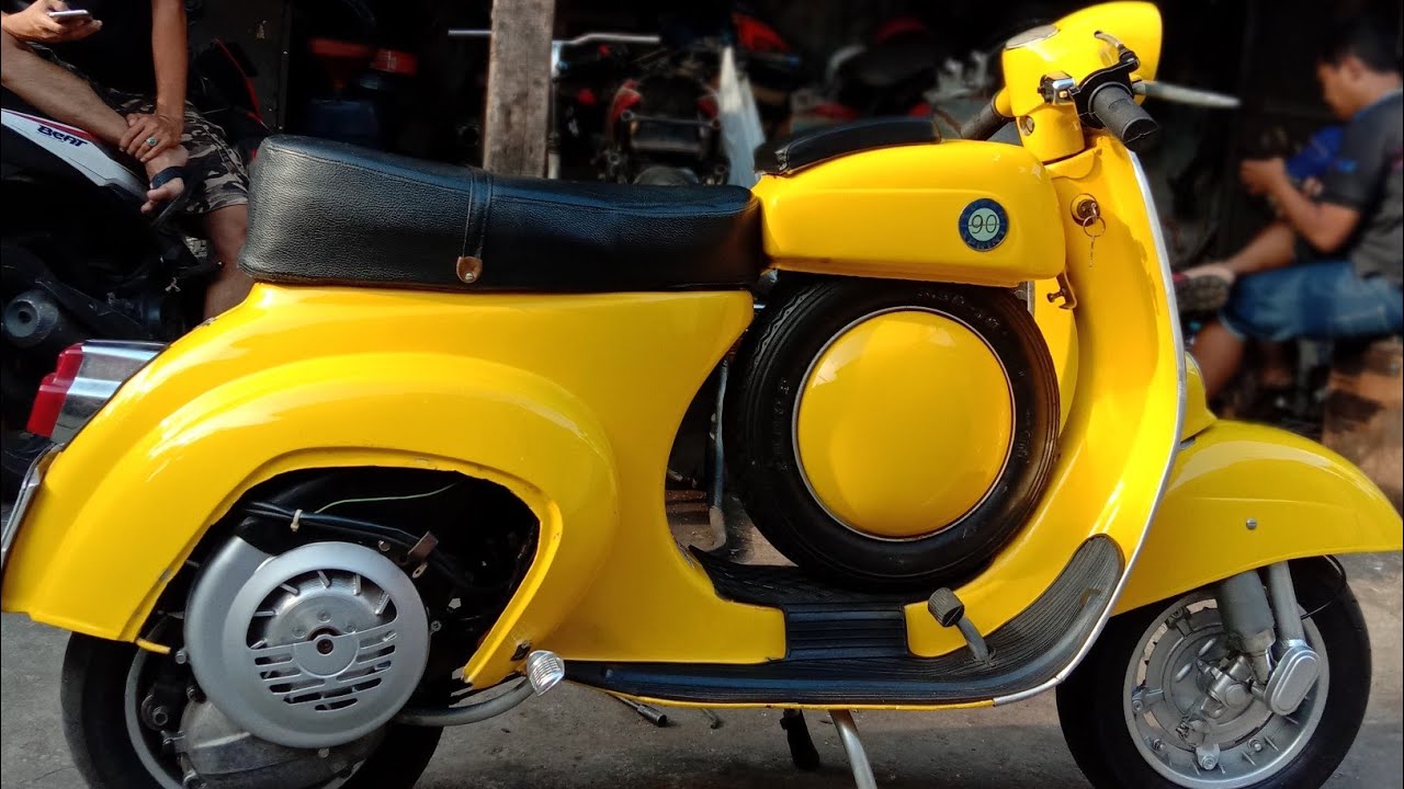 VESPA SS90 RACING!!! Cek sound knalpot Vespa pts bahan alumunium croom