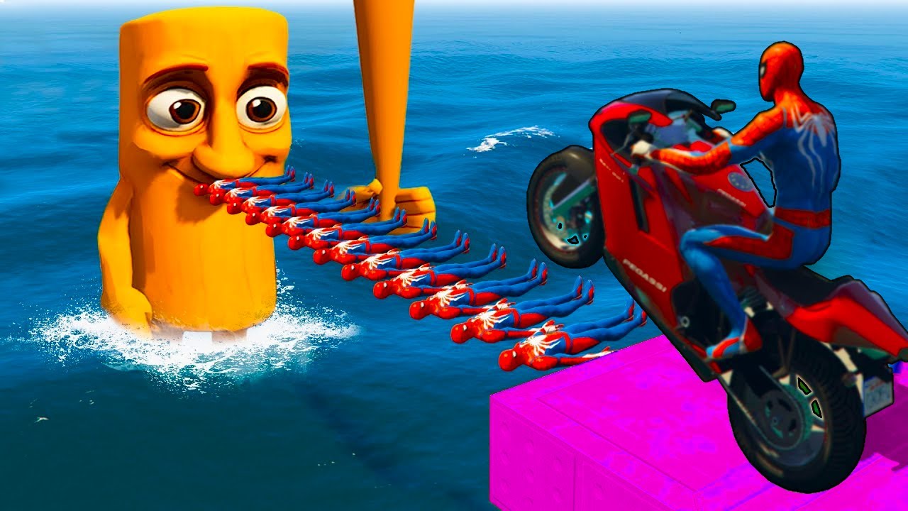 SPIDER-MAN vs TUNG TUNG TUNG SAHUR on Motorcycle in RAINBOW SPIDERS BRIDGE | GTA MULTIVERSE