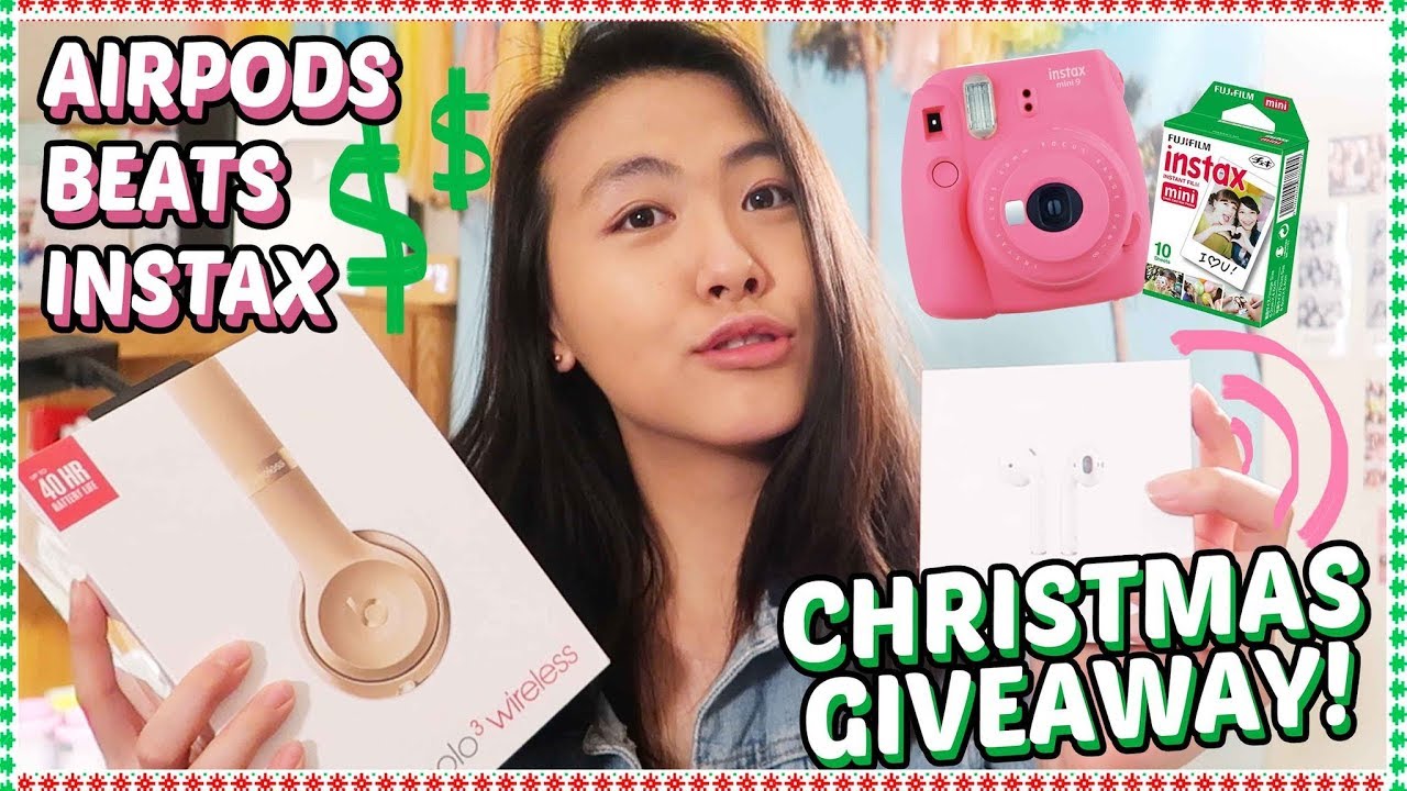 🎁HUGE HOLIDAY GIVEAWAY 2018: Apple AirPods, Beats Headphones + Instax Mini! Katie Tracy