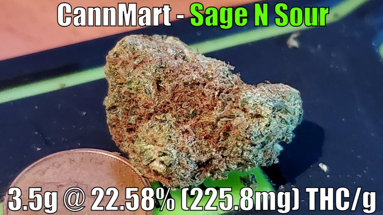 CannMart - Sage N Sour - Unboxing Review - 22.58% (225.8mg) THC/g (+Extreme Closeups)